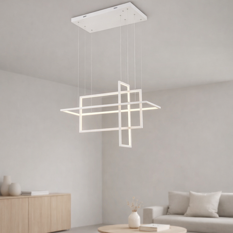 Geomia x3 – Lampadario a Sospensione LED Geometrico Intrecciato