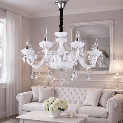 White Elegance – Lampadario Cristallo 3/5/8/12 Luci
