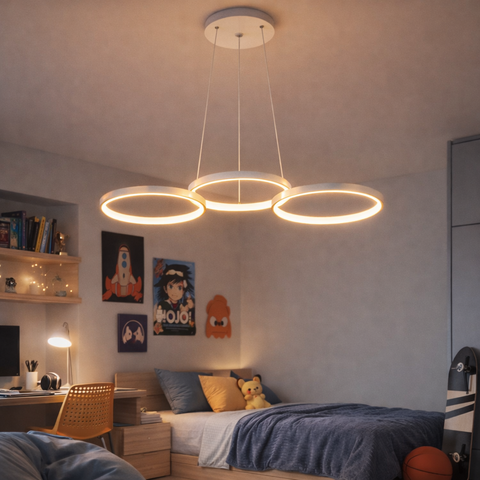 Hoelia – Lampadario a Sospensione LED a 3 Cerchi