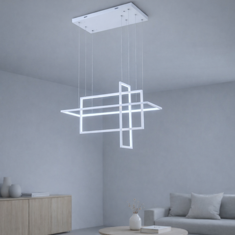 Geomia x3 – Lampadario a Sospensione LED Geometrico Intrecciato