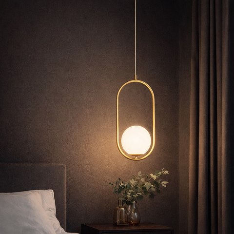 Atene – Lampada a sospensione con diffusore in vetro satinato