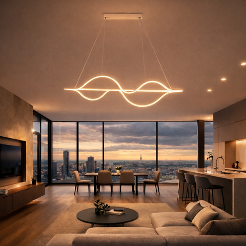 Wave Light – Lampadario a Sospensione LED Design Moderno a Onde