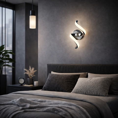Silver Twist – Applique da parete LED a spirale con tecnologia CCT 3 Step