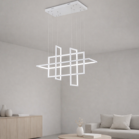 Geomia x4 – Lampadario a Sospensione LED Geometrico Intrecciato