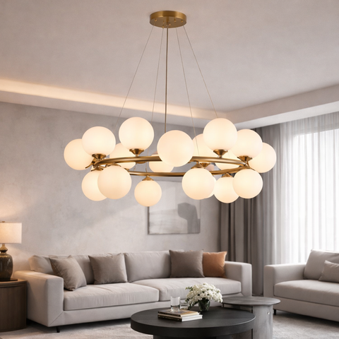 Orbit 15 – Lampadario a Sospensione in Bronzo