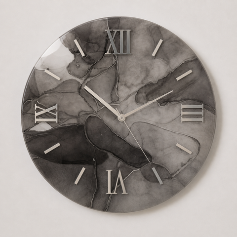 Orologio da Parete Grigio Antracite Effetto Marmo – Made in Italy