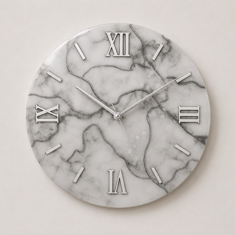 Orologio da Parete Bianco Marmo - Made in Italy