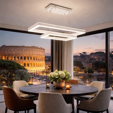 Recta Light – Lampadario LED moderno a rettangoli con luce dimmerabile