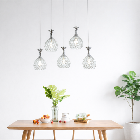 Spheria – Lampadario a Sospensione LED con 5 Sfere