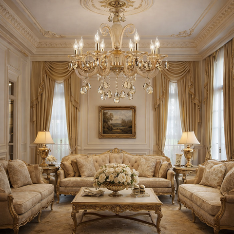 Château Lumière – Lampadario Classico in Cristallo Oro