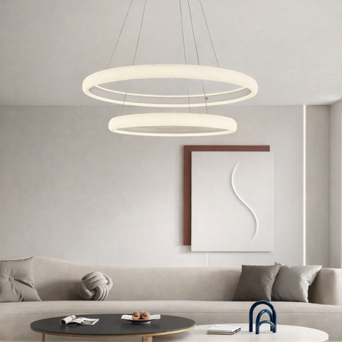 Duo Rings – Lampadario a Sospensione LED con Luce Indiretta