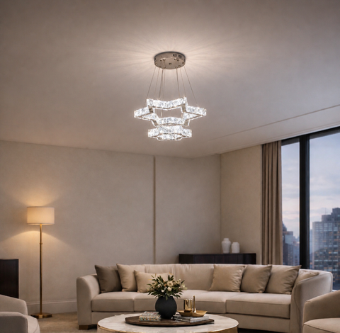 Celestial Lux – Lampadario a Sospensione in Cristallo