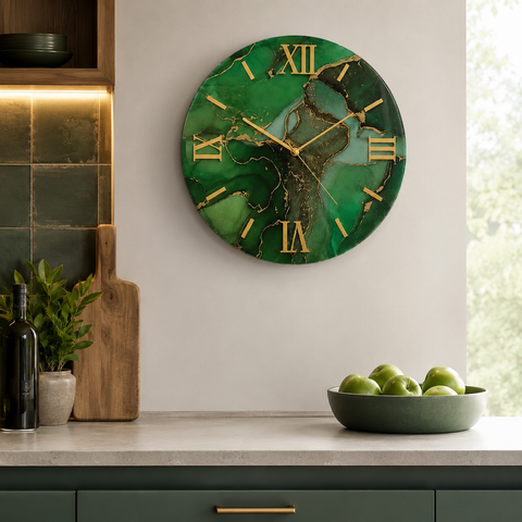 Orologio da Parete Verde Ottanio - Made in Italy
